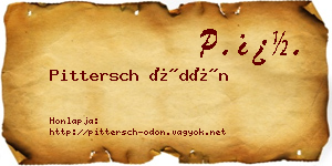 Pittersch Ödön névjegykártya
