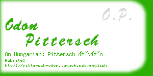 odon pittersch business card